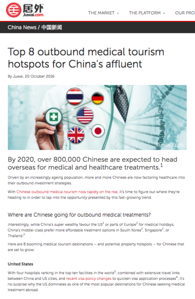 china outbound medical tourism
